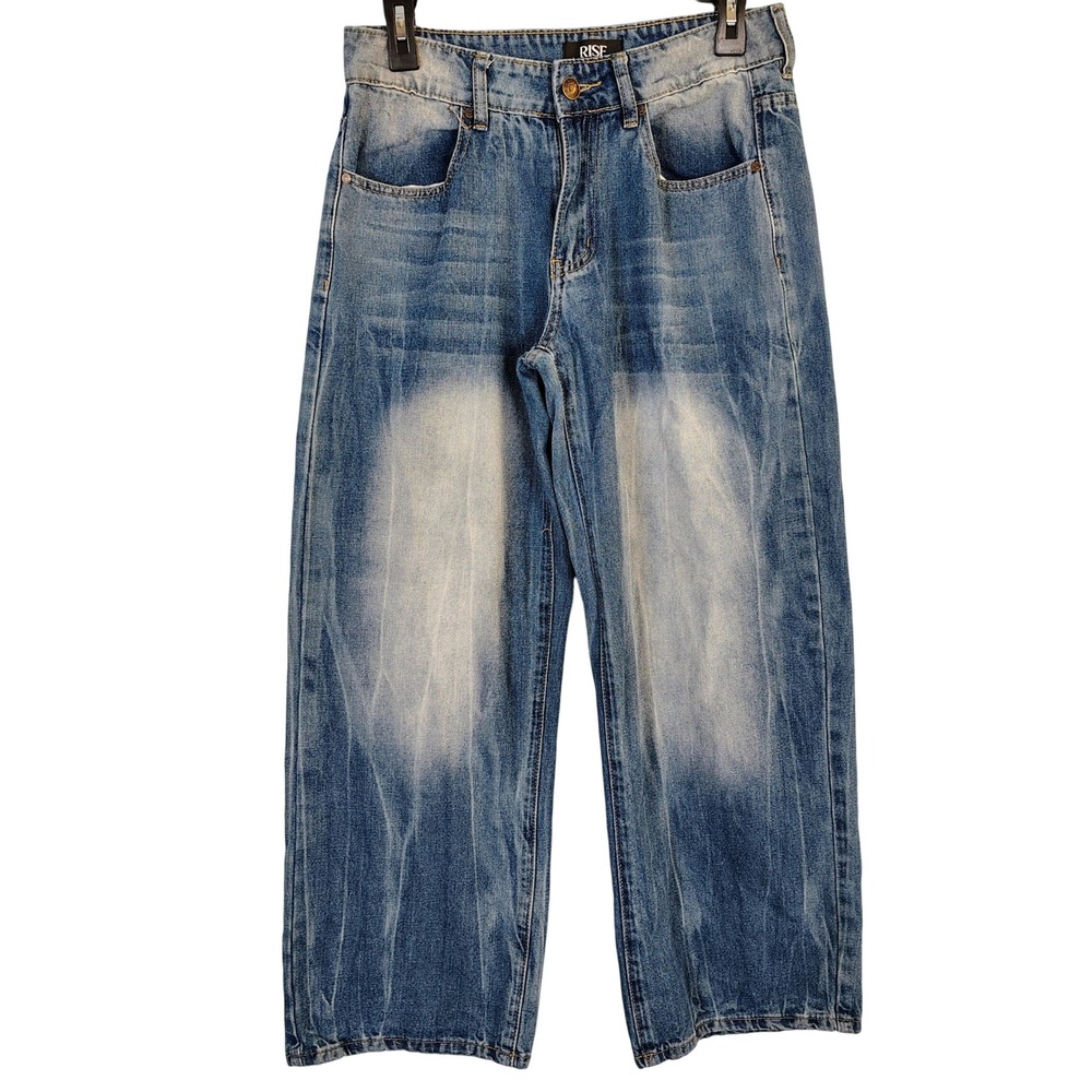 Rise Supply Co Blue Wide Leg Baggy Jeans  Size 5 Womens‎ y2k distressed grunge